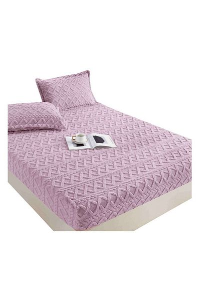 OEM Husa de pat Cocolino si 2 fete de perna MS STAR, Tricot, 2 persoane, Mov