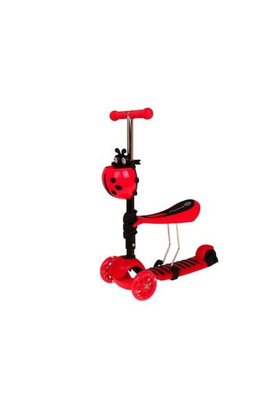 Welora Children's Scooter 2 Years+, 5-in-1 Seat with Parental Handle, Red