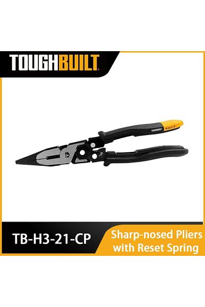 Choice TB-H3-21-CP TOUGHBUILT TB-H3-21-CP 9" Labor-saving Sharp-nosed Pliers with Reset Spring Pointed Nose