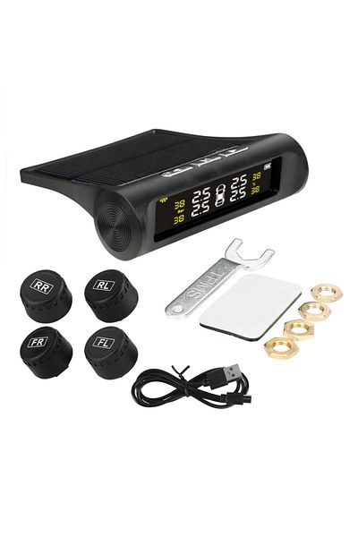 Choice black Car TPMS Tyre Pressure Monitoring System Solar Power Auto Security Alarm Systems Tyre Pressure