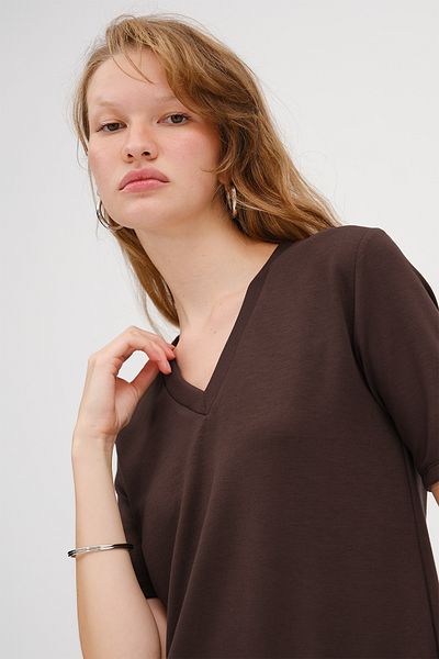 Addax Tricou de bază cu decolteu în V P4380-D10