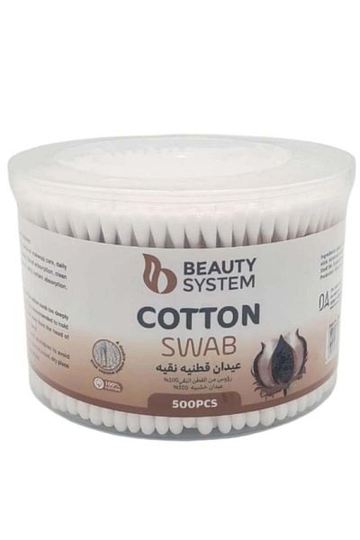 BEAUTY SYSTEM Pure Cotton Wooden Sticks - 500 Pieces
