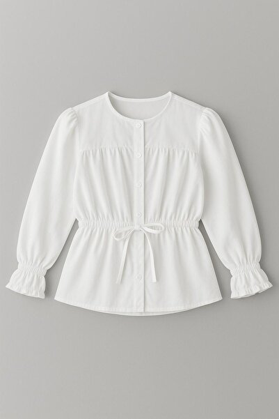 HAKKE Sleeve Rib Detail Tie-Up Shirt