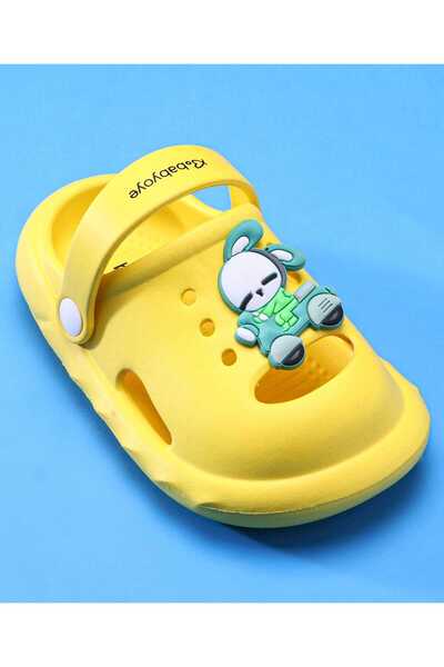 Babyoye Clogs with Backstrap Closure & Bunny Applique - Yellow
