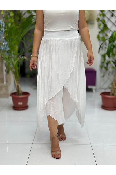 Punta Otantik Nc9802 Italian Silk Cover Shalwar Pants White