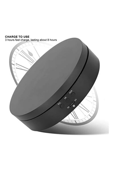 Choice حامل عرض مرآة دوارة بمحرك أسود مقاس 138 مم، قرص دوار بزاوية 360 درجة، ...