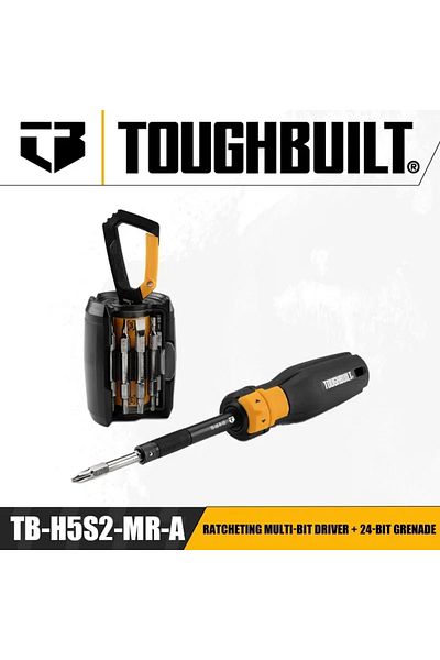Choice TB-H5S2-MR-A TOUGHBUILT TB-H5S2-MR-A Ratcheting Multi-Bit Driver + 24-Bit Grenade Portable Multifunc