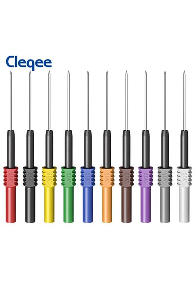 Choice دبابيس اختبار خلفية Cleqee P5009، 10 قطع من مجسات الاختبار المرنة القابلة للانحناء لثقب الأسلاك في السيارات...