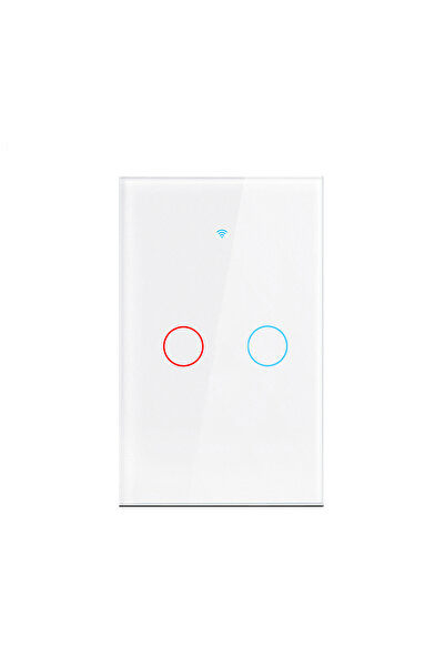 choice2 مفتاح إضاءة ذكي Tuya أبيض ثنائي الفتحات يعمل بتقنية الواي فاي، متوافق...