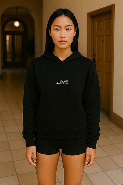 By Caspita Fashion Lenithra Jujutsu Kaisen Gojo Anime Back Printed Unisex Oversize Black Hoodie