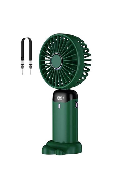 PRESOMA Ventilator portabil reglabil, 5 viteze, ultraportabil, 5000mAh, autonomie baterie 11h, ecran LCD, USB, verde