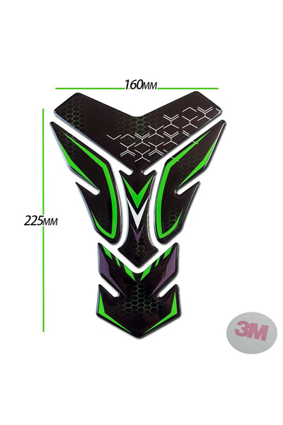 Choice1 ملصقات حماية ثلاثية الأبعاد خضراء لخزان وقود الدراجة النارية، ملحقات ...