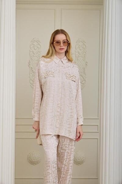 Premium By Moodbasic Jakar Patterned Silk Satin Suit