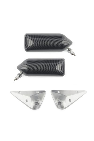 Choice Carbon grain 2psc New Universal Retro Car Rearview Side Mirror Craft Square F1 Style w/Blue Mirror