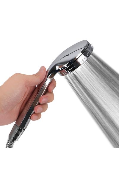 Choice silver Water Saving Spray Nozzle High Pressure Pressurized Nozzle Shower Head Rainfall Chrome Bath S