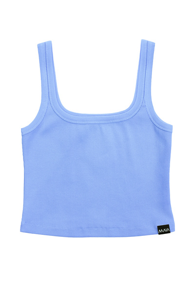Klotho MAIA Women's Blue Colored Strappy Square Neck Camisole Undershirt