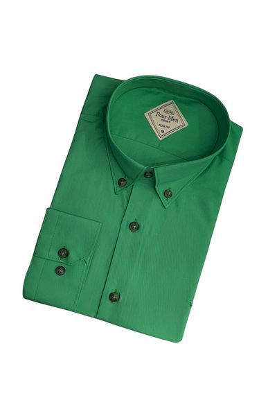 GÖMLEK GALERİSİ Slim Fit Slim Fit Plain Long Sleeve Men's Shirt
