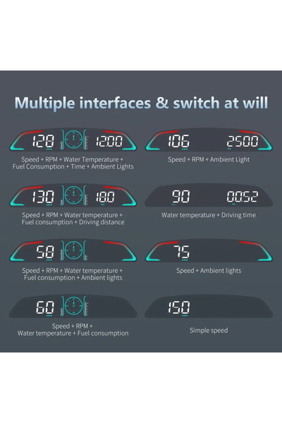 Choice AD B3 عداد السرعة شاشة عرض أمامية OBD2 HUD سيارة عداد سرعة الدوران درجة حرارة الماء مع إنذار استهلاك الوقود التلقائي...
