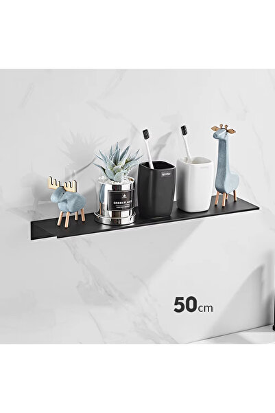 Choice Black 50cm 30/40/50CM Bathroom Shelf Aluminum Floating Shelves for Wal...