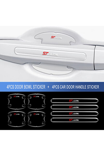 Choice 8 قطع من واقي وعاء مقبض باب السيارة الشفاف المضاد للتصادم بشعار ST LIN...