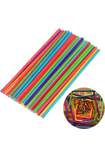 karinabest Ahşap çubuk yuvarlak renkli modeller ahşap çubuklar 20 x 0,5 cm 24...