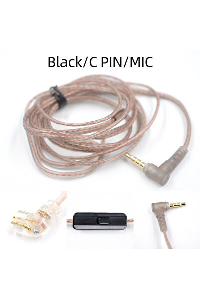 Choice C pin with mic KZ Headphone Cord High-Purity Copper Cube Mixed Upgrade Cable Earphone Wire Original