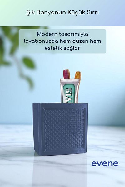 Evene Θήκη οδοντόβουρτσας Βάση οδοντόβουρτσας Βάση οδοντόβουρτσας Σκούρο ματ μπλε χρώμα Μοντέλο 92