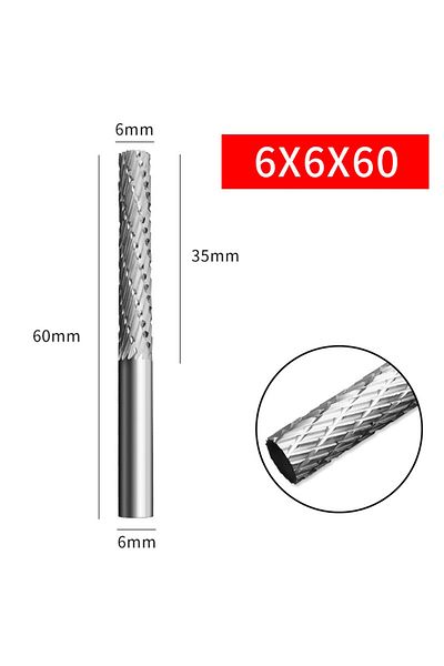 Vibra Tite 6x6x60mm A 1pc Rotary File 6mm Shank High Speed Steel Grinding Head Metallic Jade Woodworking Electr