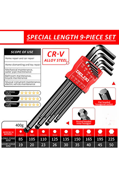 choice2 مجموعة مفاتيح ألين كهربائية DHGDHQT02 من ديليكسي، مجموعة مفاتيح ألين ...
