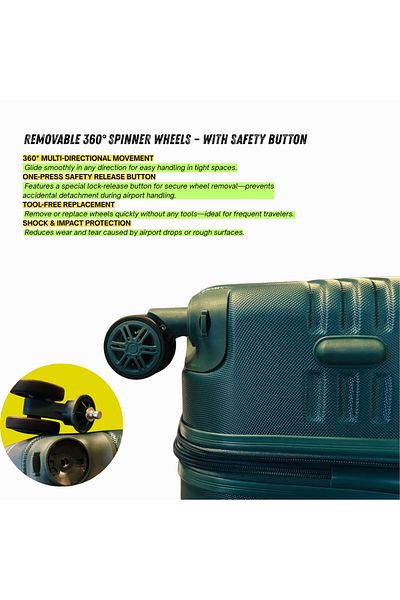ORAMI EXPANDABLE ANTI TEHFT TRAVEL LUGGEGE TROLLEY WITH POLY PROTECTING COVER 30" DARK GREEN