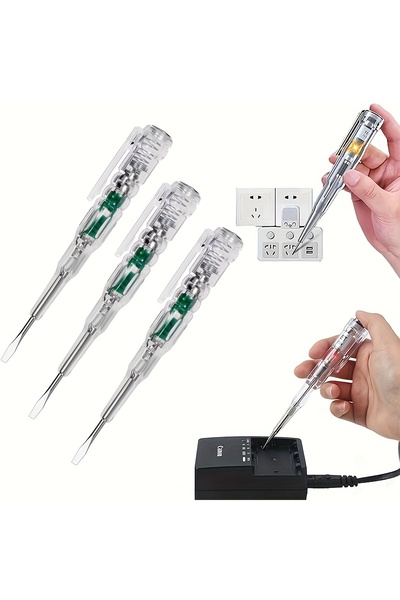 Choice 3 قطع جهاز اختبار كهربائي محمول مقاوم للماء بدون تلامس، قلم اختبار جهد...