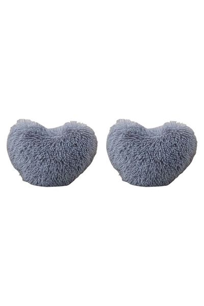 OEM Set 2 Decorative Pillows Fluffy, Heart Shape, MS STAR@, 40x30x10cm, Gray
