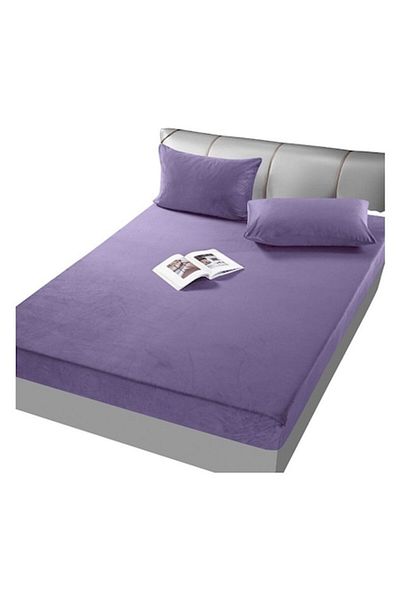 OEM Cearșaf elastic cu catifea, set 3 piese pentru pat dublu, MS STAR, microfibră, 180x200cm, PU