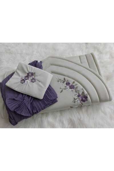 smart home طقم صلاة من سجادة اسفنج مبطن ومطرز و شرشف صلاة خامة باردة ممتازة ن...