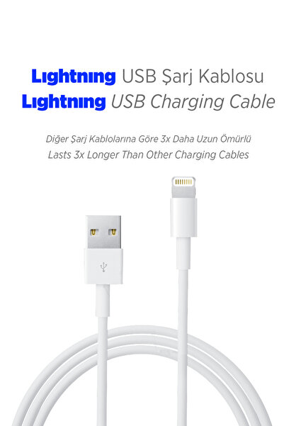 ARYAHOBİ 3.4a 100 cm Hızlı Şarj Destekli Lightning To Usb Iphone Şarj Kablosu