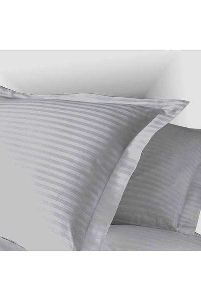 Pucioasa Față Pernă Damasc 100% Bumbac - Gri - Standard (50Cm X 70Cm)