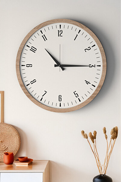 LUPOKRAFT Dekoratif Ahşap Ross 128 Duvar Saati - Siyah & Beyaz MDF Çerçeveli,...