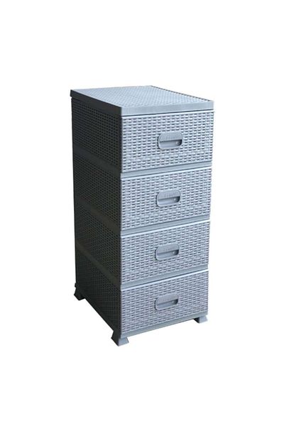 Raki Promotional package: Rattan 4-drawer cabinet, gray