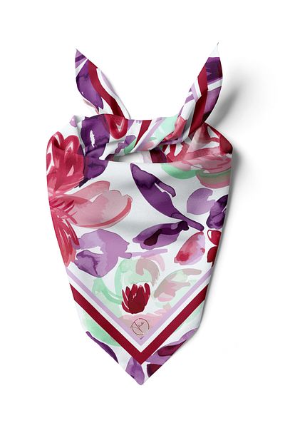 TUA İPEK Endless Spring Pattern 55X55Cm Bandana/Scarf