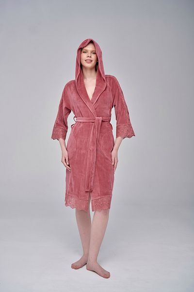 Nuşa Robă elegantă și elegantă din dantelă Niki din catifea din bumbac