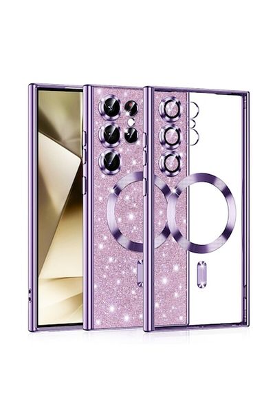 Rao Husa compatibila cu Samsung Galaxy S24 Ultra, Grip, Luxury Glitter MagSafe, D7, Plastic, Light M