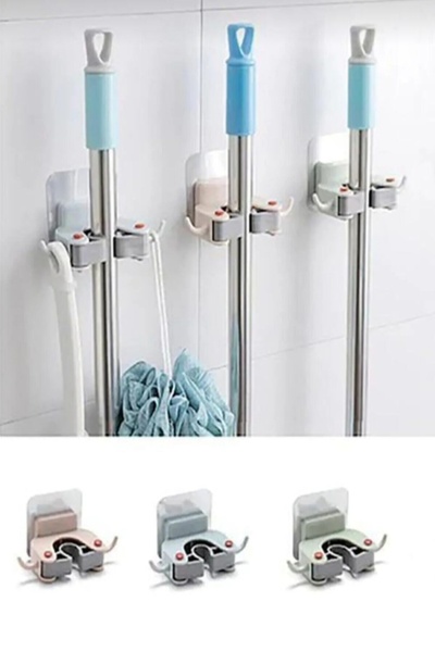 Genel Markalar Yapışkanlı Mop Tutucu Askı | Duvara Yapışan Pratik Süpürge ve ...