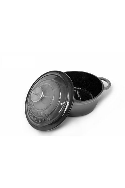 Heinner Enameled cast iron saucepan with lid, 24x11.5cm, capacity 4l Marble Gray / DCN58631