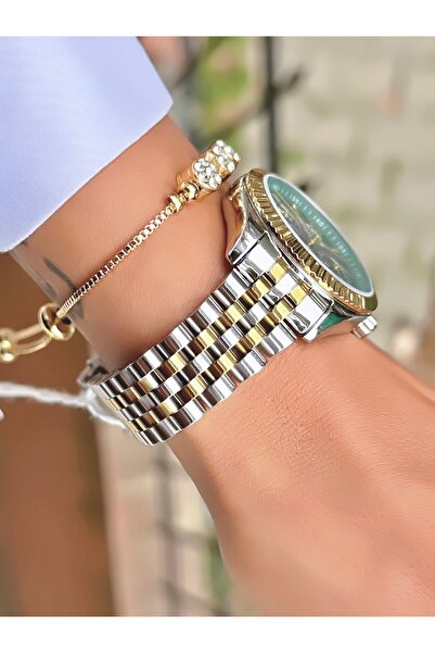 Ferrucci FUNCTION YEŞİL KADRANLI GOLD GÜMÜŞ METAL KADIN KOL SAATİ