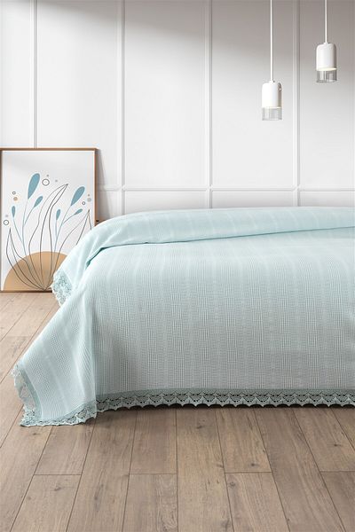 Sevim Lacy Single Waffle Pique- 100% Cotton Honeycomb Pique-160X230 Cm-Mint