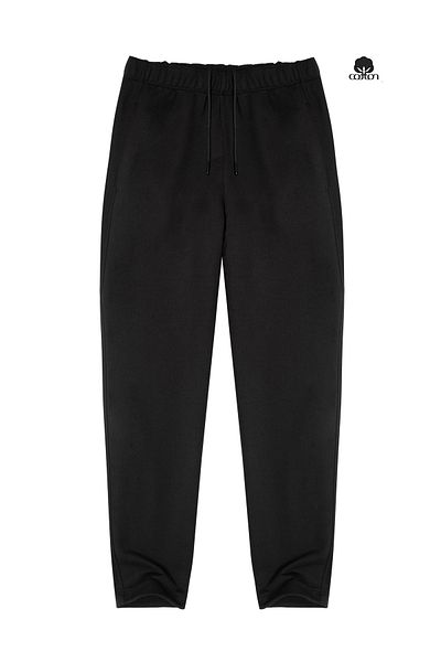 Cottonland Pantaloni de sport pentru bărbați ALBANO, croiala confortabilă, talie normală, toamnă, trei fire, fără șardon, din bumbac, negru