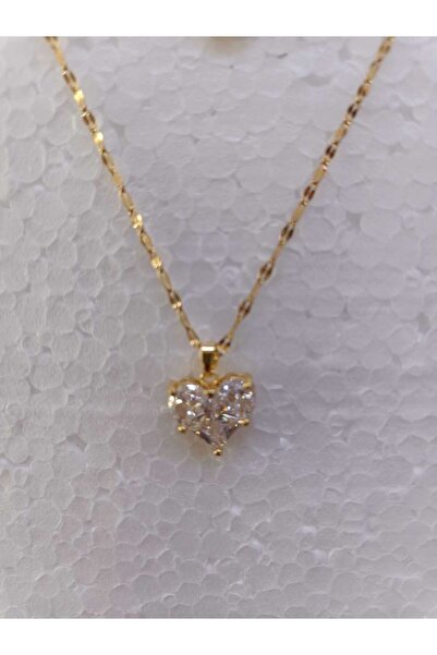 Durak Home Steel Necklace with Heart Zircon Stone