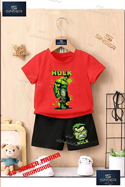 SS SİNSER تي شيرت للأطفال للجنسين "HULK ALT WRITTEN PAINTED SINGLE" مطبوع حسب...