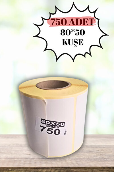80X50 Kuşe Etiket Düz Baskısız Beyaz Etiket 750 ADET