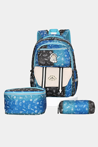 Relaxion Set of 3 Primary School Backpacks with Orthopedic Back Support and Pen and Nutrition Bag